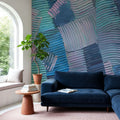 Abstract Stroke Texture Painting, Blue Mural Wallpaper - room preview 04