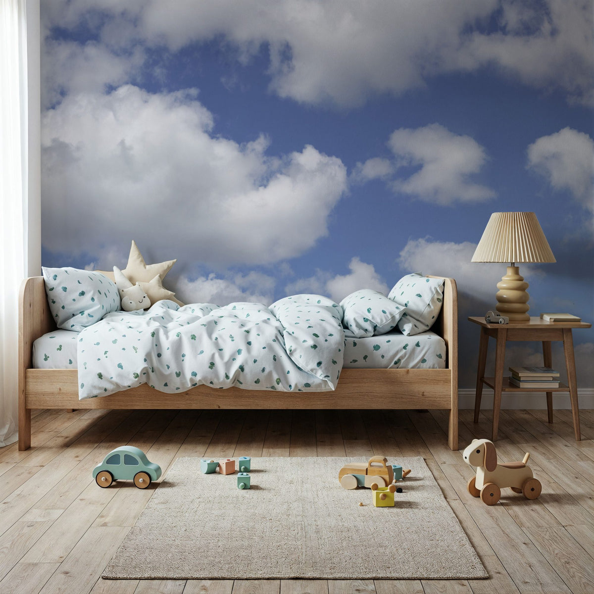 Puff Puff Cloud Mural Wallpaper - room preview 04