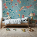 My Bohemian Life Love Blue Mural Wallpaper - room preview 04