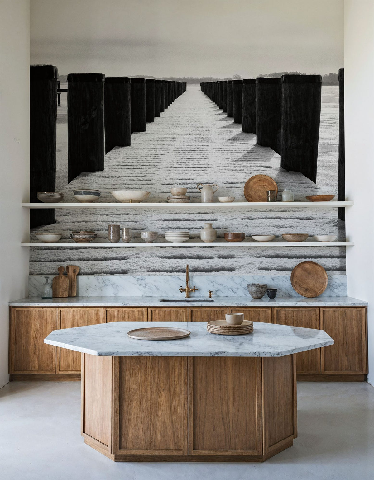 Winter Dock Mural Wallpaper - room preview 04