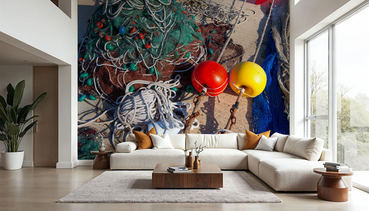 Mediterranean Fishing Nets Mural Wallpaper - room preview 04