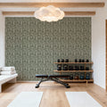 Cottege Peonies, Forest Green Mural Wallpaper - room preview 04