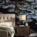 Ukiyo-e Clouds, Midnight Mural Wallpaper - room preview 04