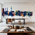 Galaţi Romania Skyline Blue & Bronze Mural Wallpaper - room preview 04