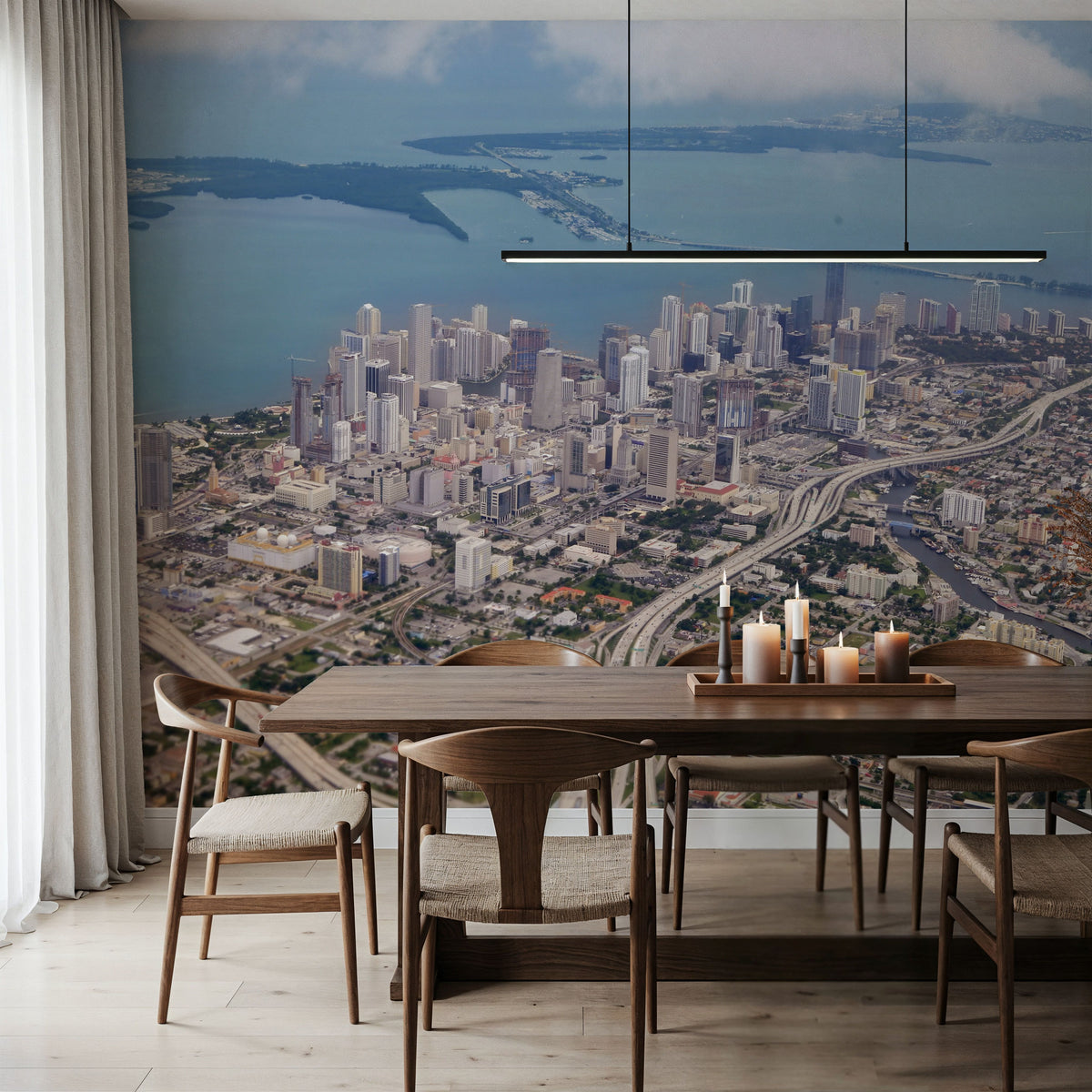 Downtown Miami Mural Wallpaper - room preview 04