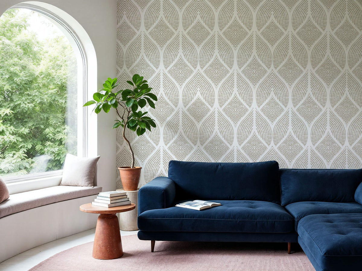 Diamond Leaf Mural Wallpaper - room preview 04