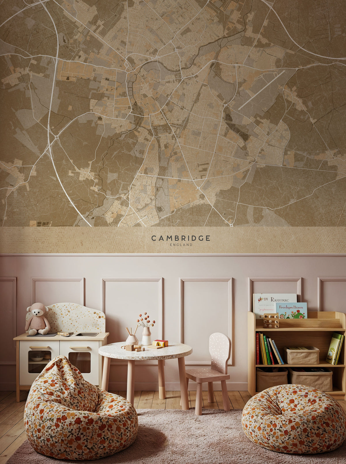 Cambridge Ochre Mural Wallpaper - room preview 04