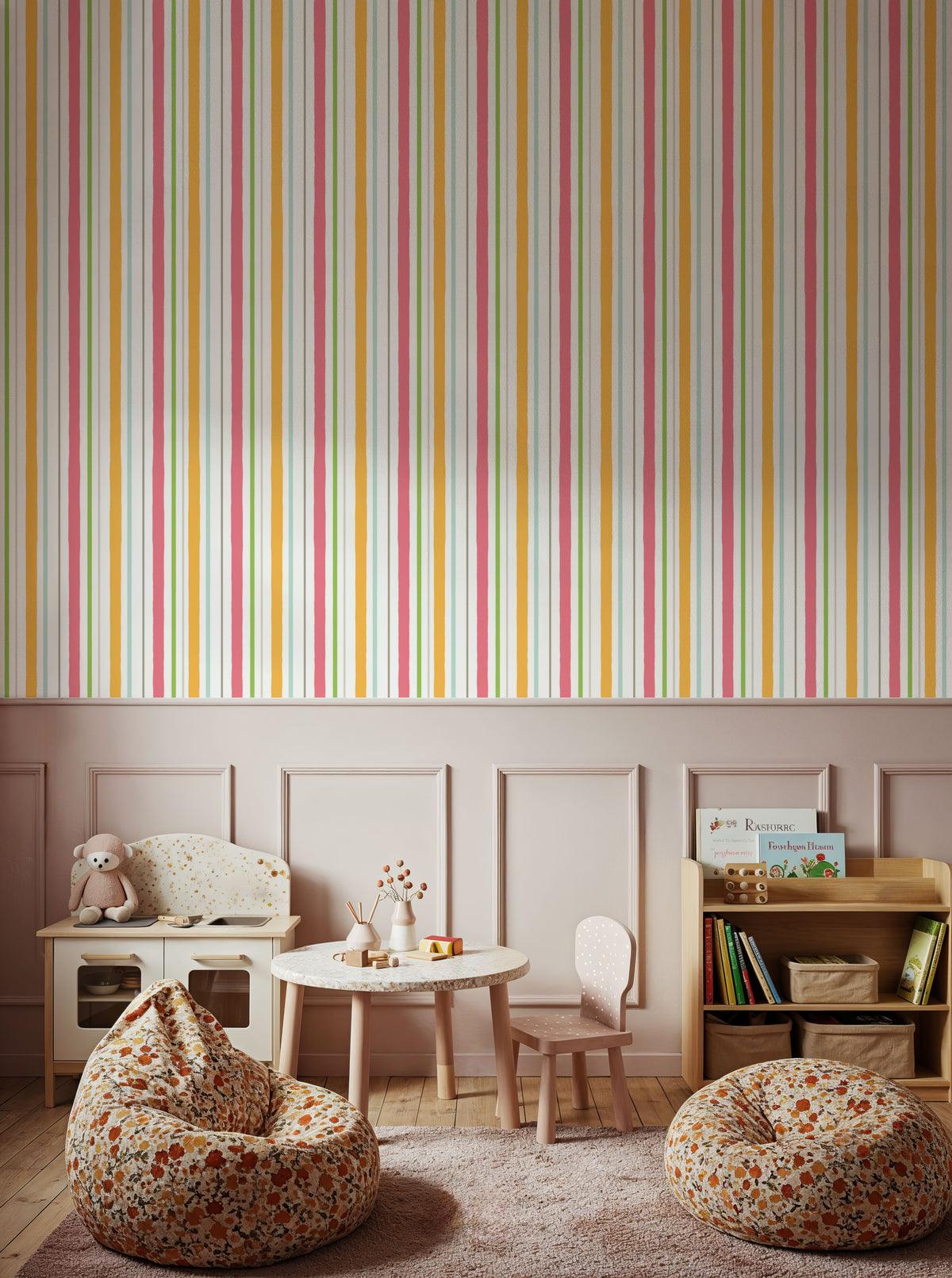 Kala Lines Red Mural Wallpaper - room preview 04