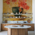 Pink Orchids in Black Vase Mural Wallpaper - room preview 04
