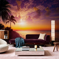Tropical Twilight Silhouette Mural Wallpaper - room preview 04