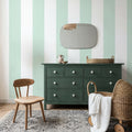 Circus Stripes, Mint Green Mural Wallpaper - room preview 04