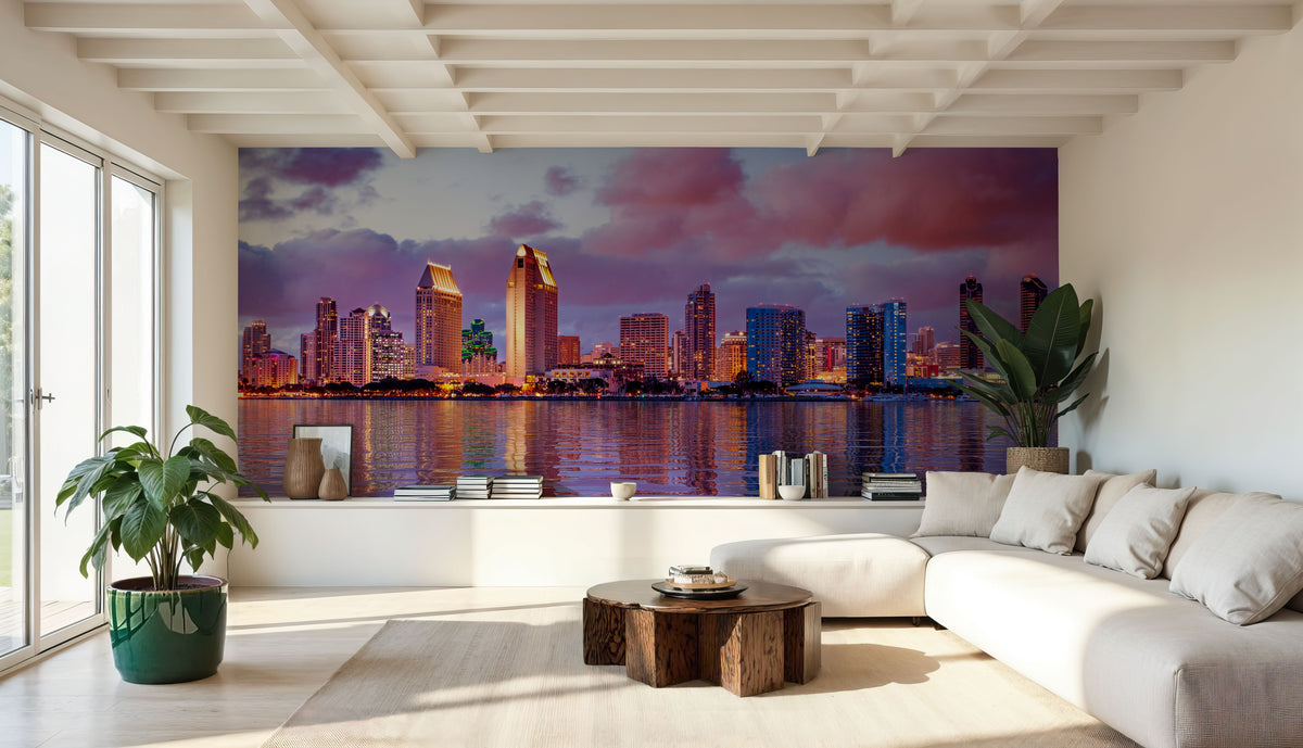 San Diego Skyline Mural Wallpaper - room preview 04