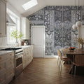 Flower Collection, Green & Blue Mural Wallpaper - room preview 04