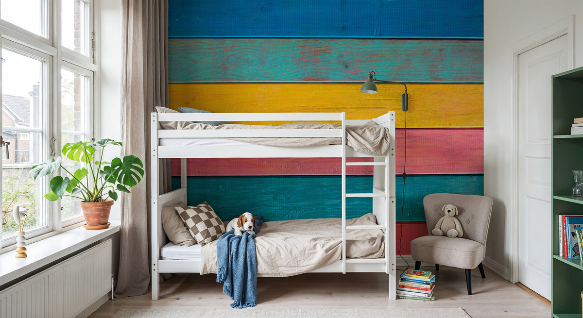 Mexican Wood Mural Wallpaper - room preview 04