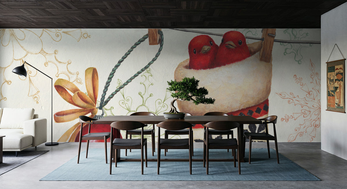 Holiday Wings V Mural Wallpaper - room preview 04