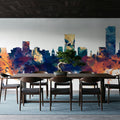 Pretoria South Africa Skyline Blue & Bronze Mural Wallpaper - room preview 04