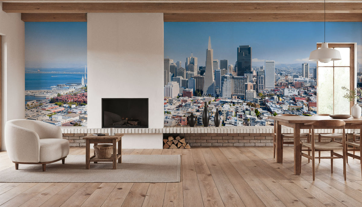 San Francisco Skyline Mural Wallpaper - room preview 04