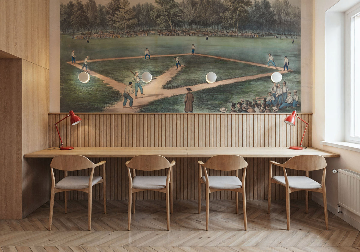 Hoboken Baseball Mural Wallpaper - room preview 04