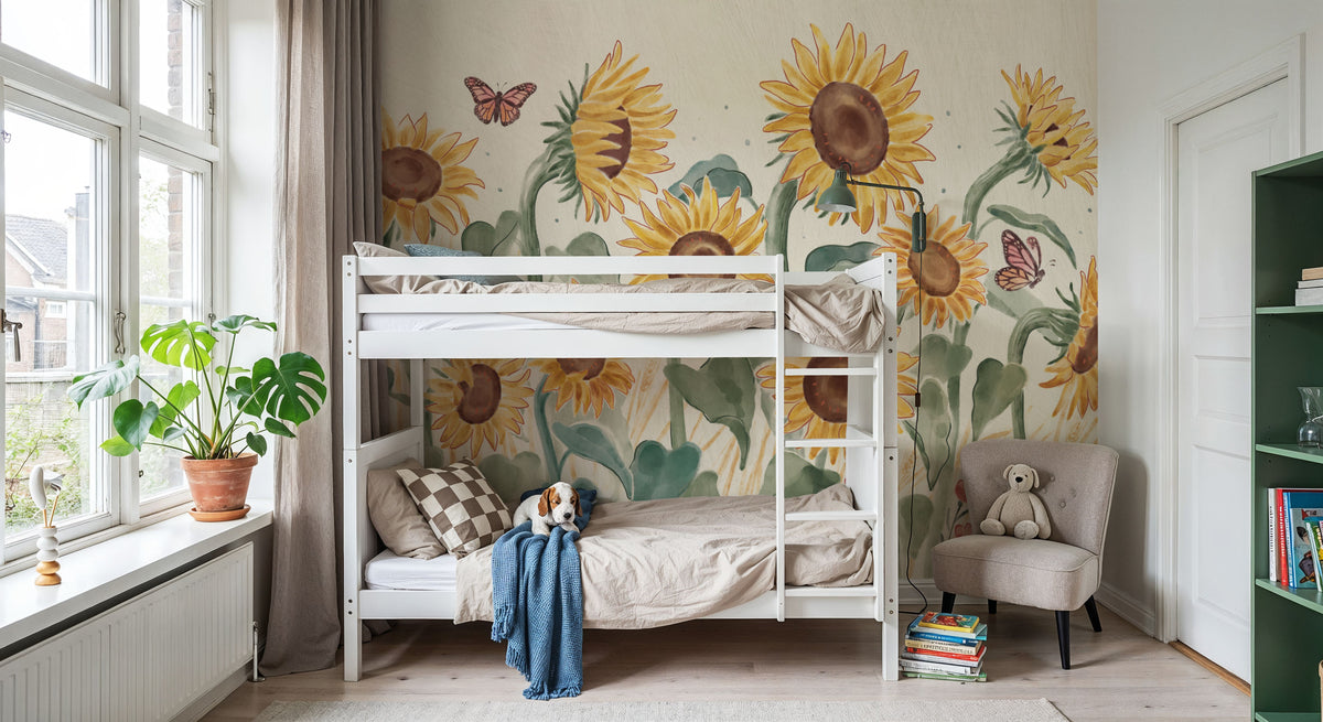 Sunflower Season Mural Wallpaper - room preview 04