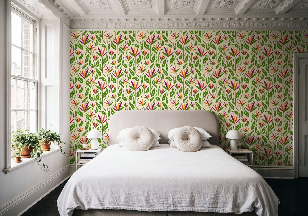 Horned Tulips Mural Wallpaper - room preview 04