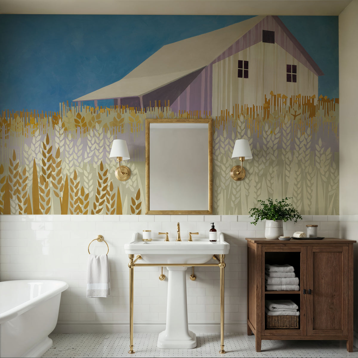 Wheat Fields Mural Wallpaper - room preview 04