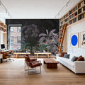 Tropical Forest Strolls Dark Green Mural Wallpaper - room preview 04