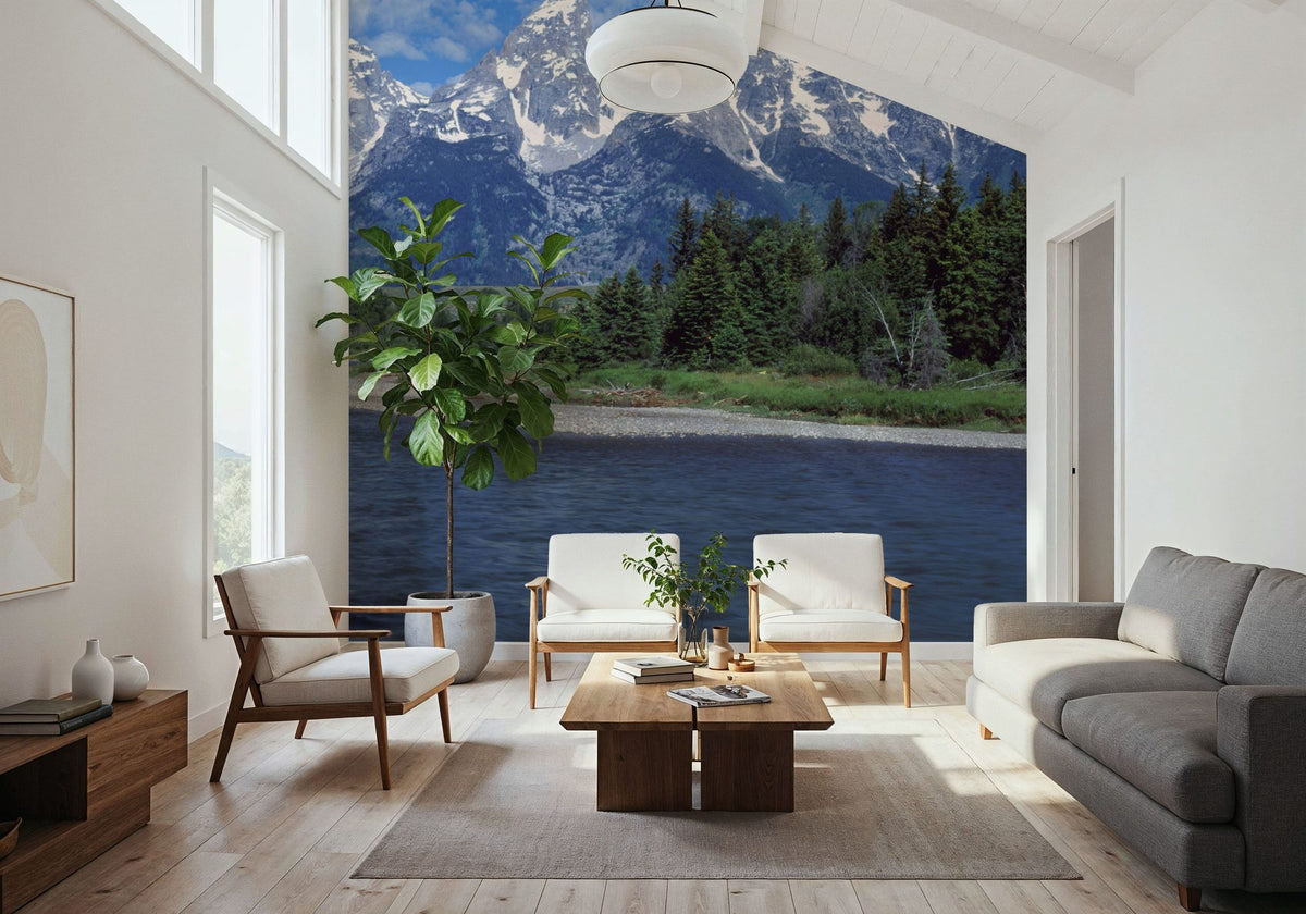 Mountain River Serenity Mural Wallpaper - room preview 04