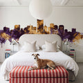 Richmond Virginia Skyline Purple & Gold Mural Wallpaper - room preview 04