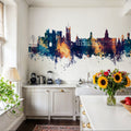 Lancaster England Skyline Blue & Bronze Mural Wallpaper - room preview 04