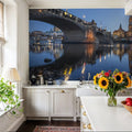 Twilight Bridge Mural Wallpaper - Blue Tone - room preview 04