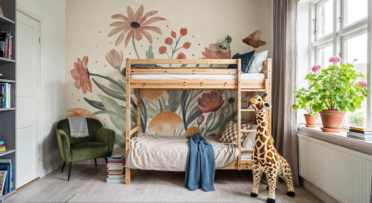 Cottage Botanical Mural Wallpaper - room preview 04