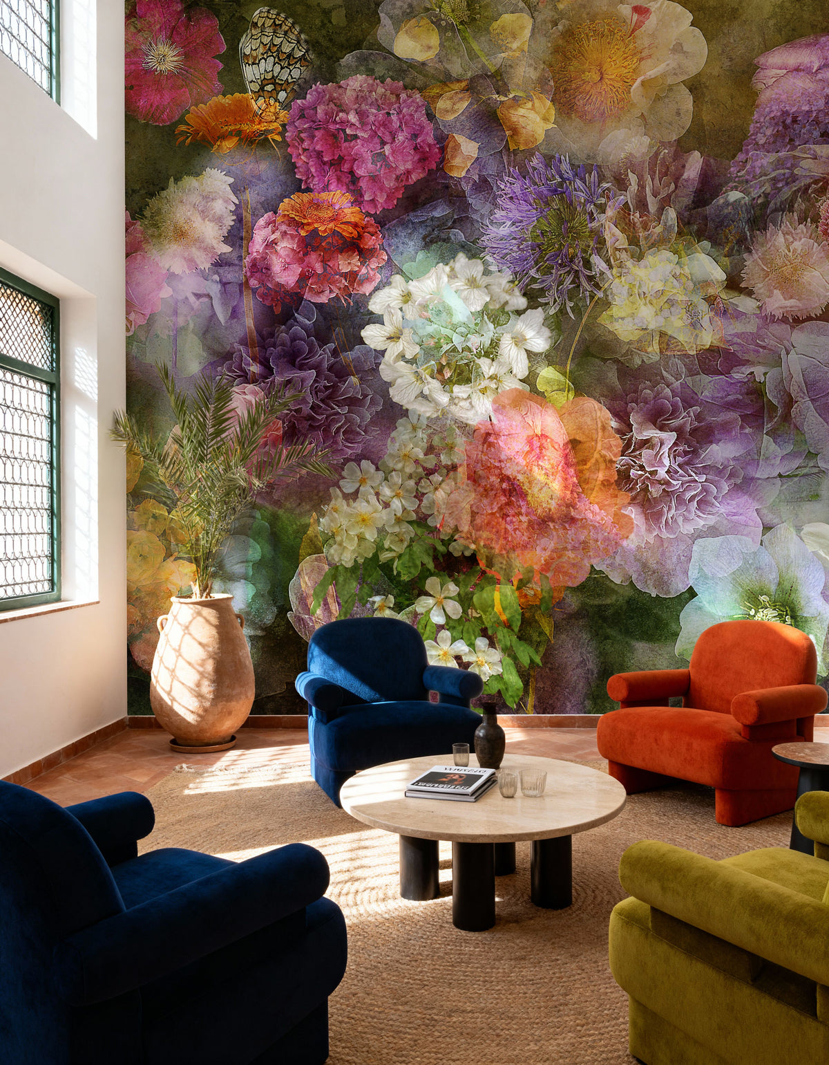 Floral Tapestry Mural Wallpaper - room preview 04