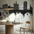 Davenport Iowa Skyline Black & White Mural Wallpaper - room preview 04