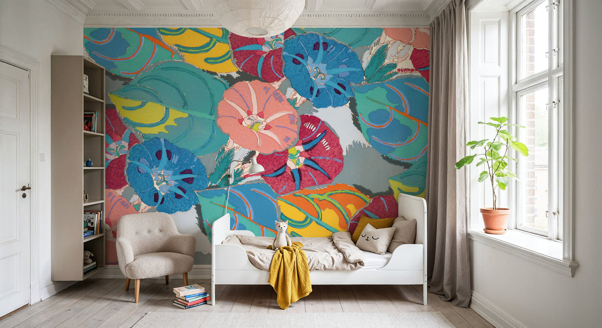 Floral Colourful Explosion Mural Wallpaper - room preview 04