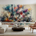 Watercolor Skyline Paris II Mural Wallpaper - room preview 04