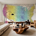 US Map Detailed - Jude Mural Wallpaper - room preview 04