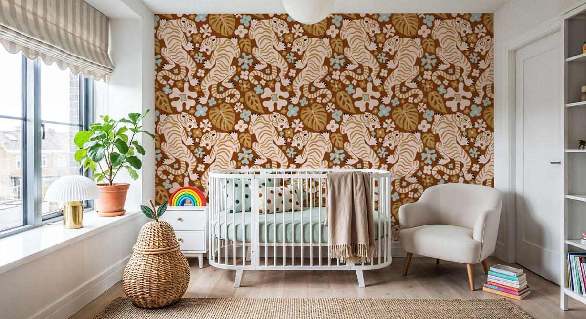 Otomi Cool Tigers, Earth Mural Wallpaper - room preview 04