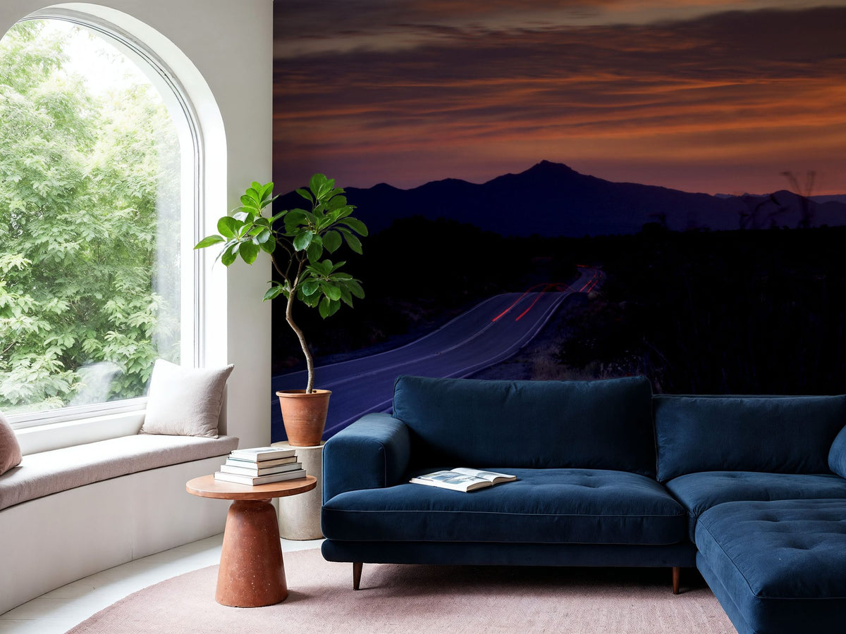 Desert Twilight Highway Mural Wallpaper - room preview 04