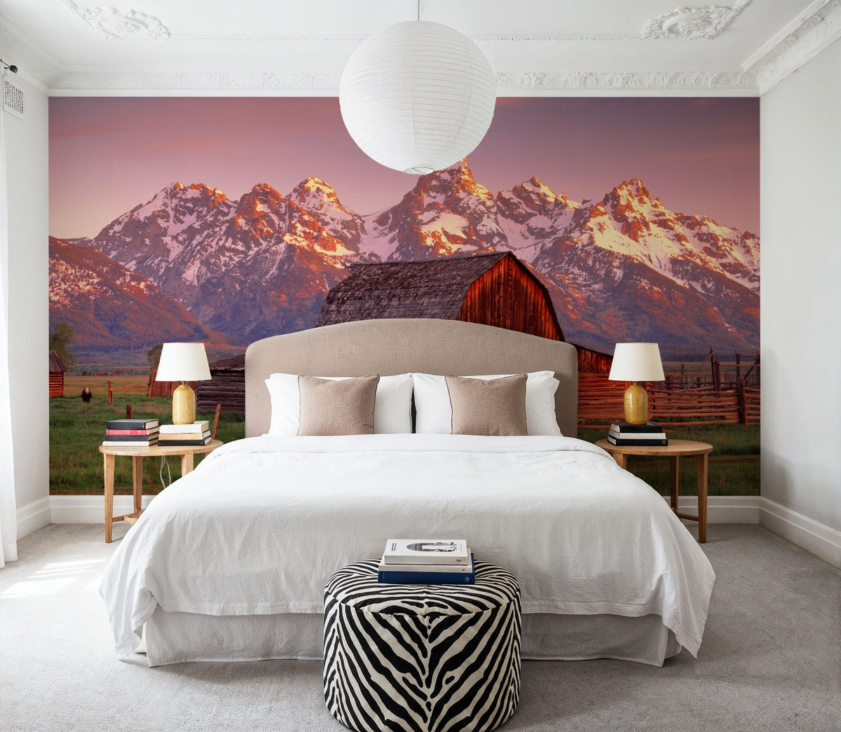 Mountain Homestead Red Mural Wallpaper - room preview 04