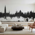 St Petersbug Russia Skyline Black & White Mural Wallpaper - room preview 04