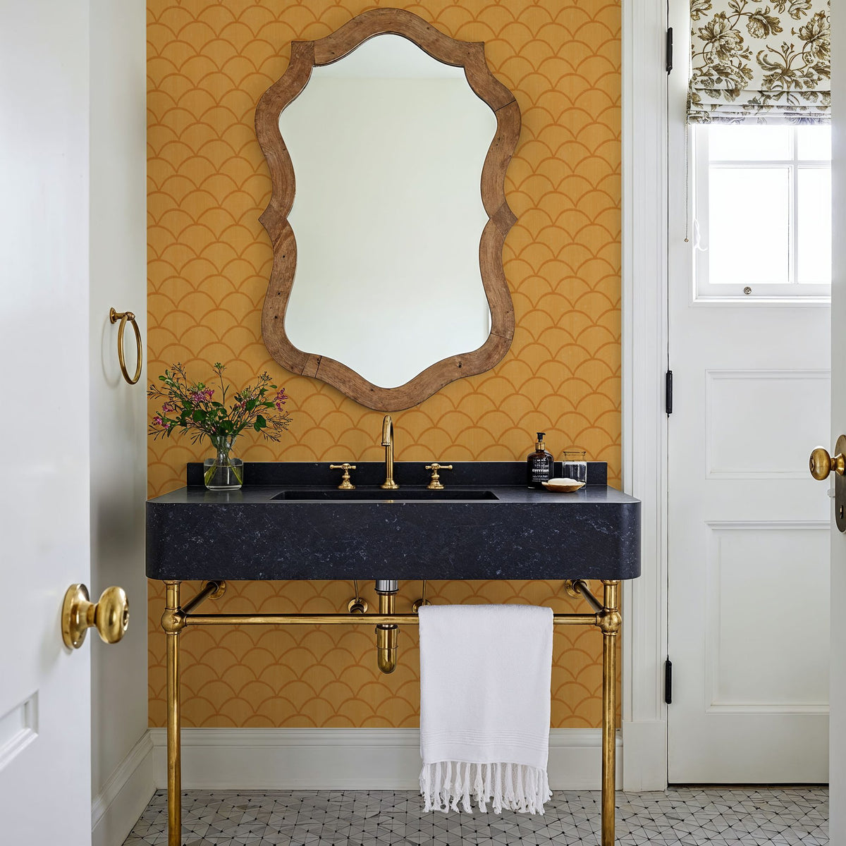Coastal Scales Yellow Mural Wallpaper - room preview 04