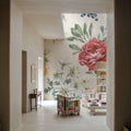 Floral Solitude White Mural Wallpaper - room preview 04