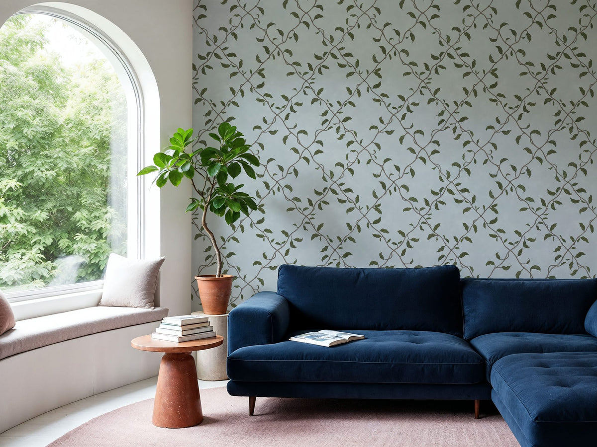 Emerald Trellis, Sky Mural Wallpaper - room preview 04