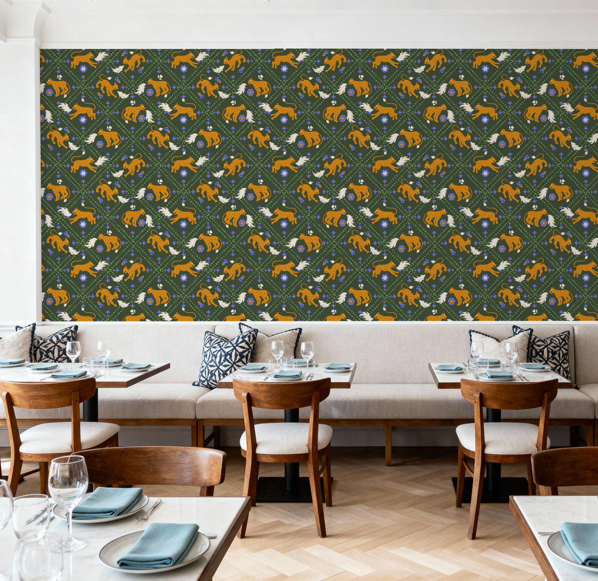 Wild Cat Roar Mural Wallpaper - room preview 04