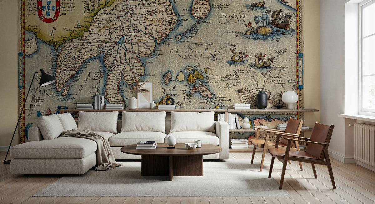 Old Map of Southeast Asia, 1570 Mural Wallpaper - room preview 04