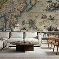 Old Map of Southeast Asia, 1570 Mural Wallpaper - room preview 04