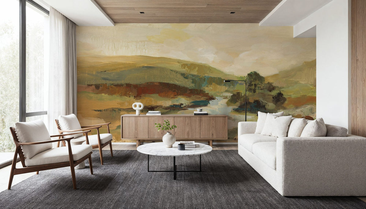 Valley River Mural Wallpaper - Purple Tone - room preview 04