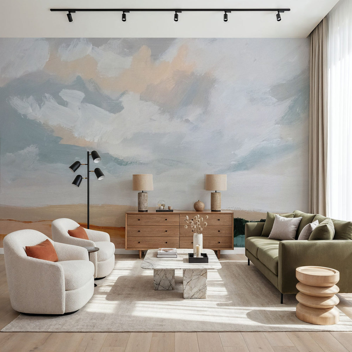 Treeline Horizon Mural Wallpaper - room preview 04