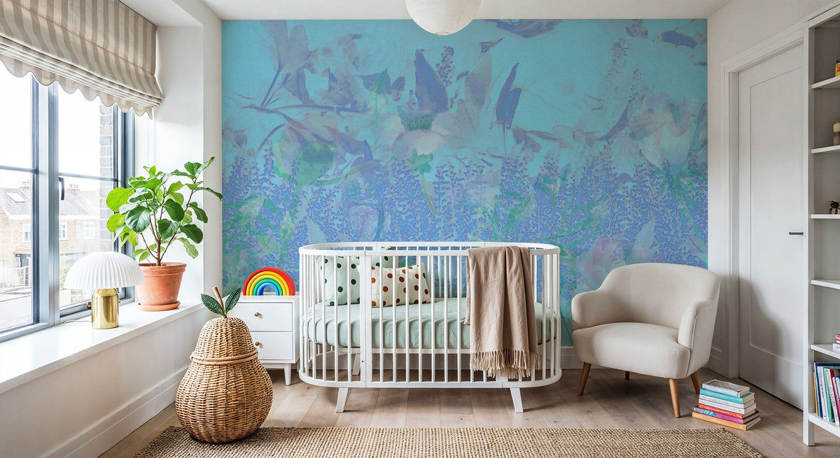 Dream Lupine, Light Turqouise Mural Wallpaper - room preview 04