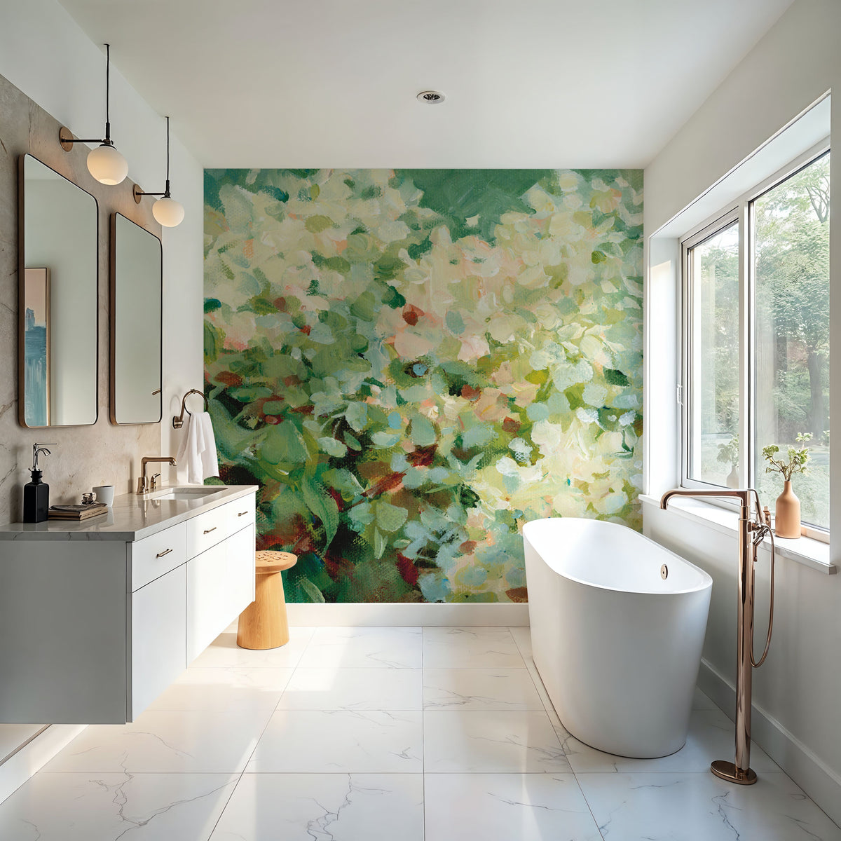 Humble Hydrangea Mural Wallpaper - room preview 04